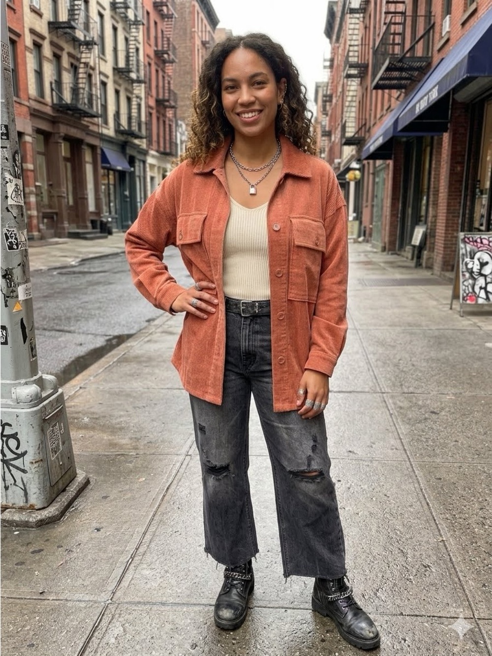 Grey Lab / Anthropologie Corduroy Over-Sized Shacket in Rust NWT
